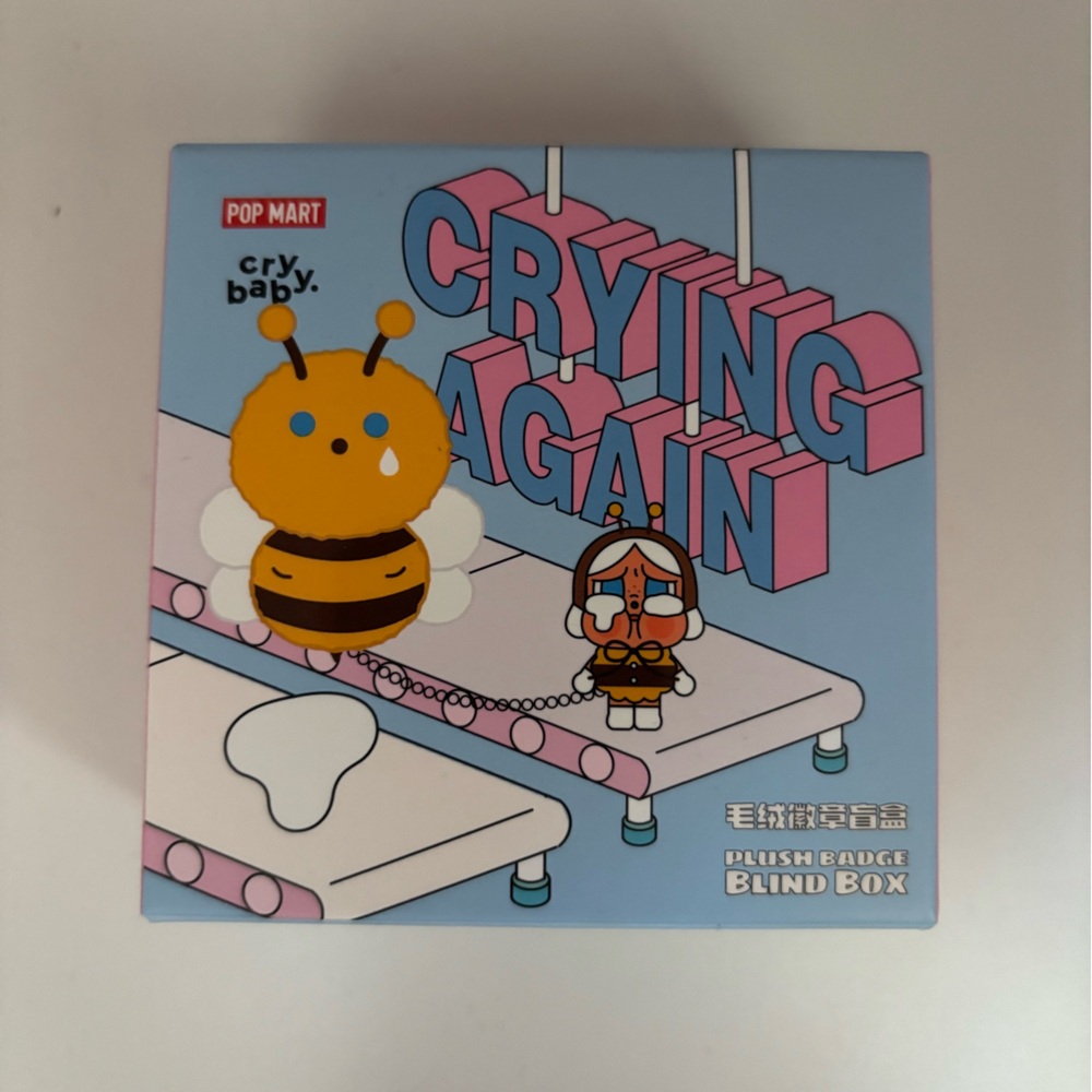 Authentic Pop Mart Cry Baby Plush Badge Blind Box